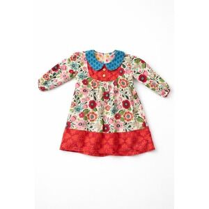 Jelly the Pug Christina Floral Dress Girls 4T Cotton Long‎ Sleeve
